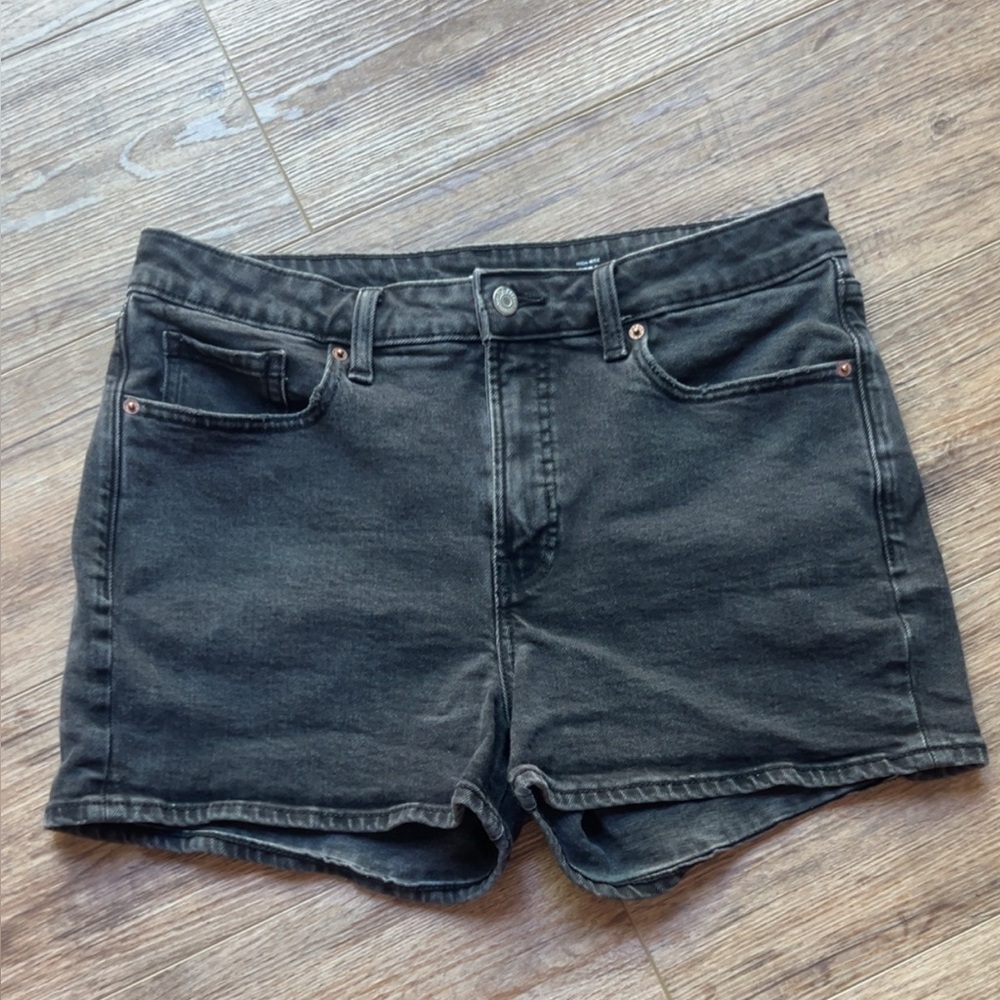 Women's Black Denim high rise  Shorts